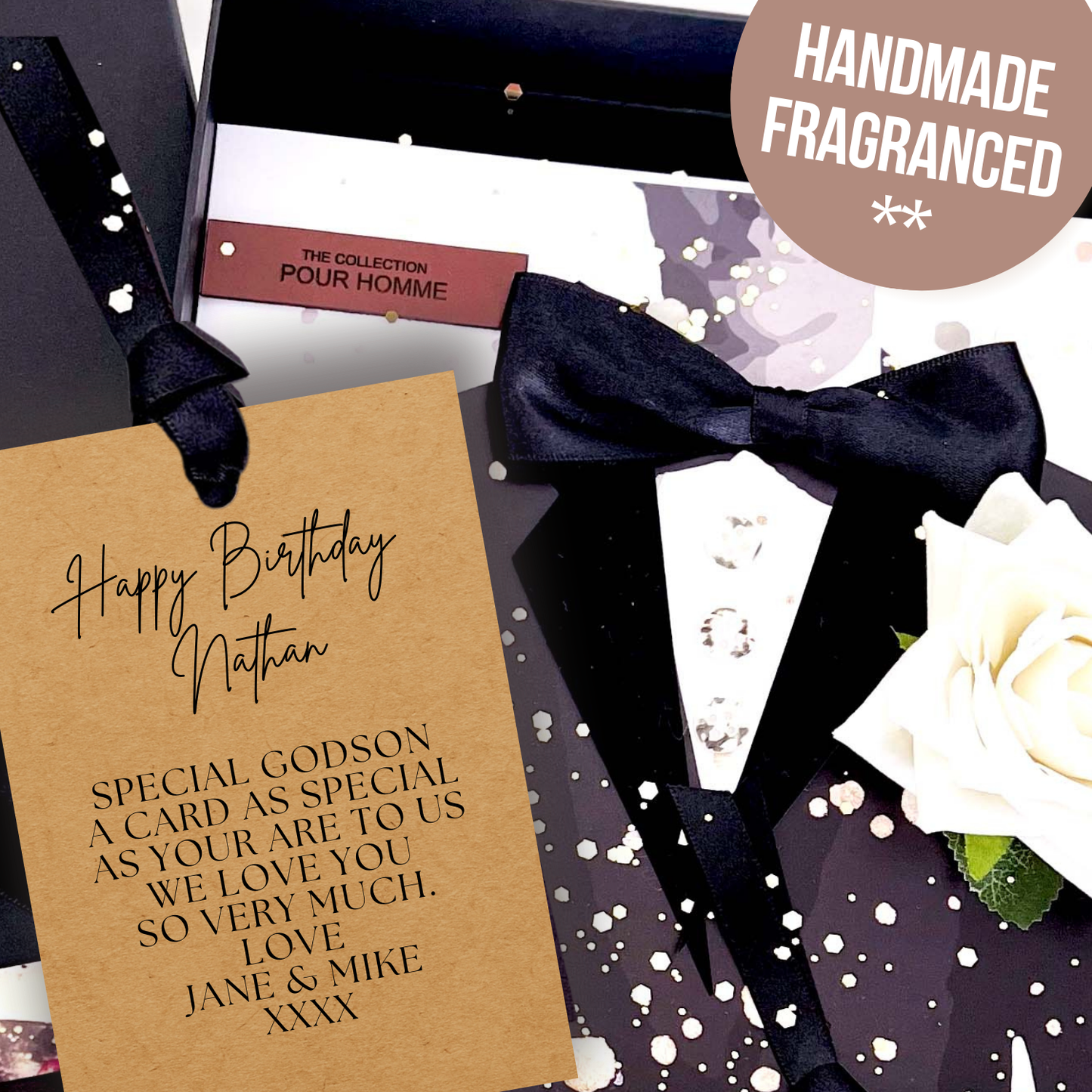 Personalised Tux Groom Cards for Son