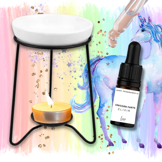 Unicorn Farts Home Fragrance Gift Set (card, elixir + oil burner)