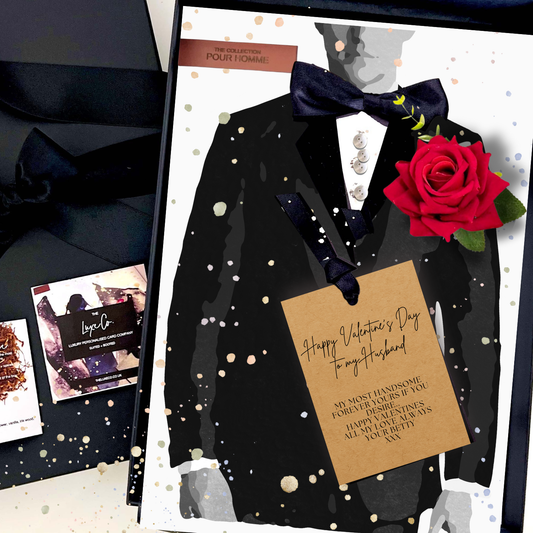 Personalised Tux Valentines Day Card for Husband
