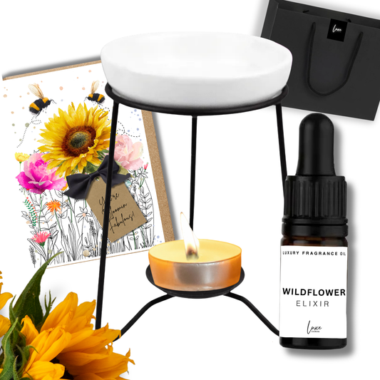 Home Fragrance Gift Set (Momma Bloom Wildflower incl. card, burner, elixir)