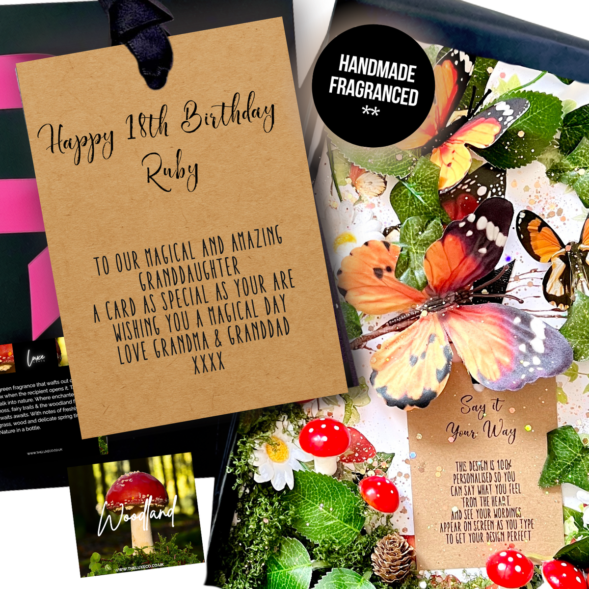 Luxury Personalised Enchanted Woodland 18th Birthday Card 