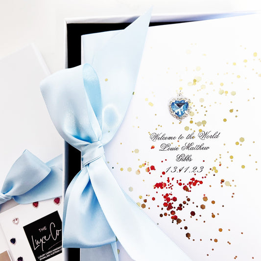 Bedazzled Luxury New Baby Card for baby boy