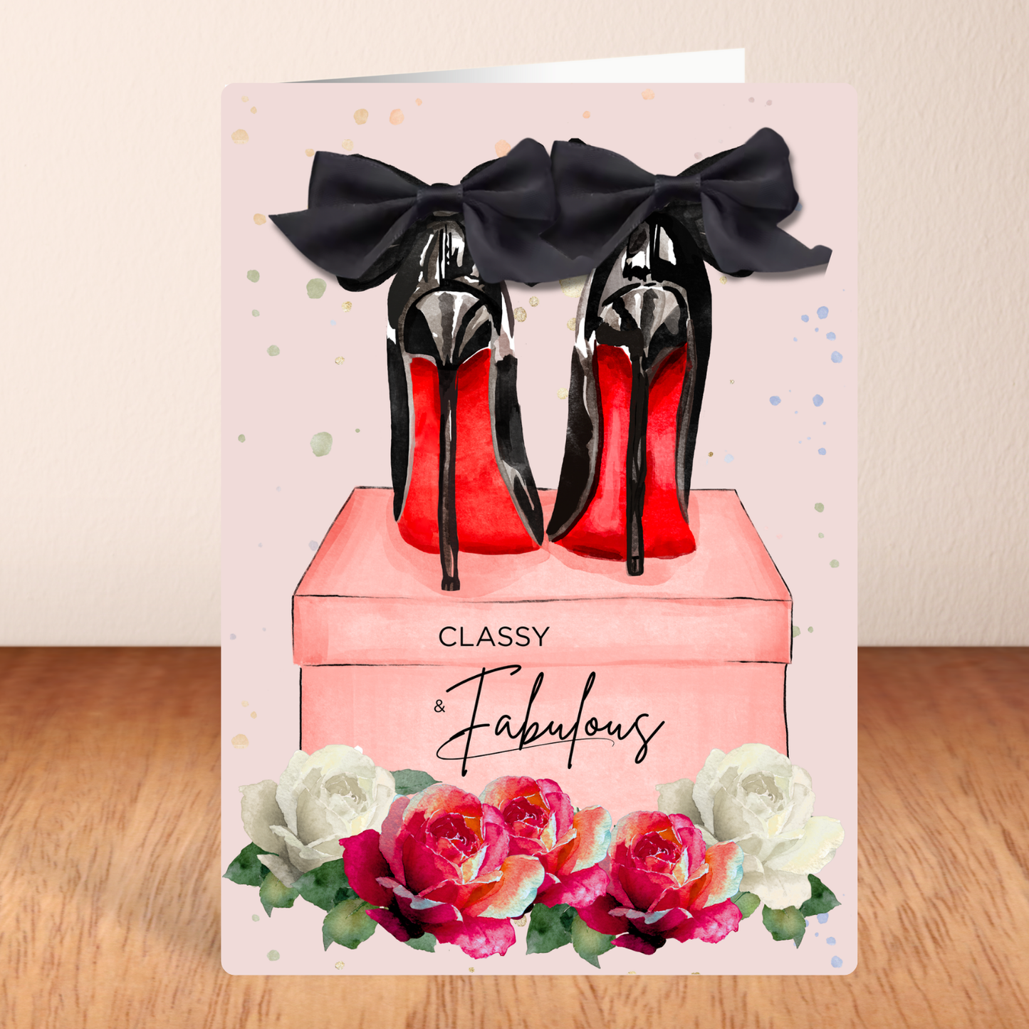 Black Shoes Scented A5 Card with envelope