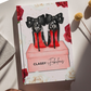 Black high heel shoe journal with red roses