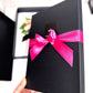 80th birthday boxed card tied with big pink bow