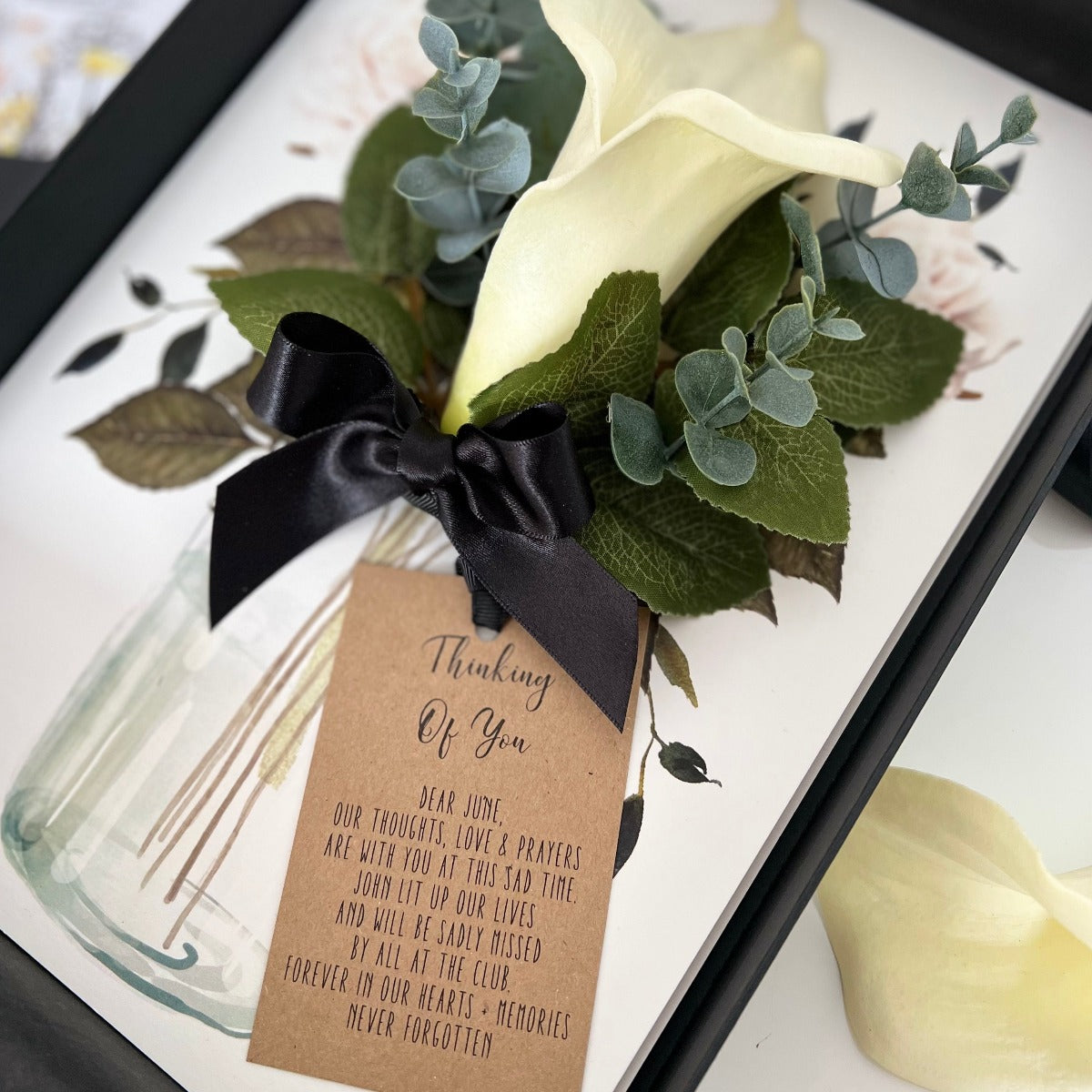 Luxury personalised funeral cards and sympathy cards - handmade lily design
