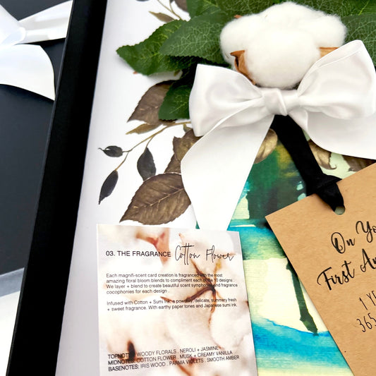Scented cotton flower first anniversary gift | The Luxe Co
