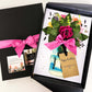 Handmade Personalised Greetings Card with hot pink scented velvet rose