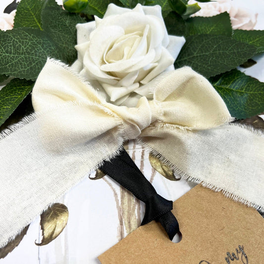 Luxury 4th anniversary gift - the forever rose with ivory linen for 4h wedding anniversary gift