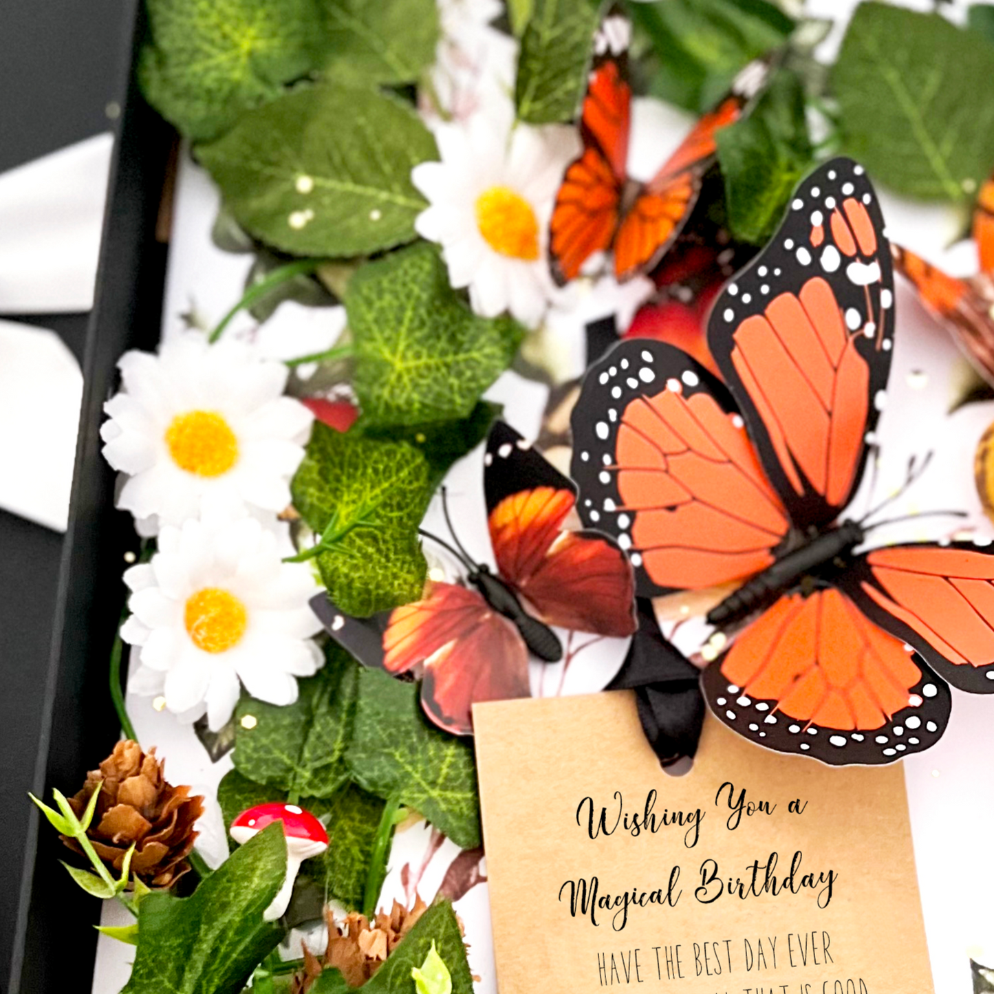 Orange butterfly birthday card