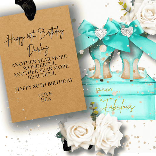 Luxury Boxed 80th Sparkly Birthday Card