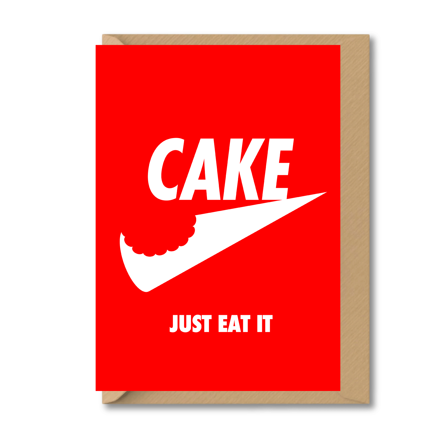 cake birthday card just eat it red pop culture cake card uk