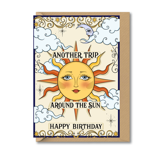 celestial birthday card another trip around the sun tarot style greeting card