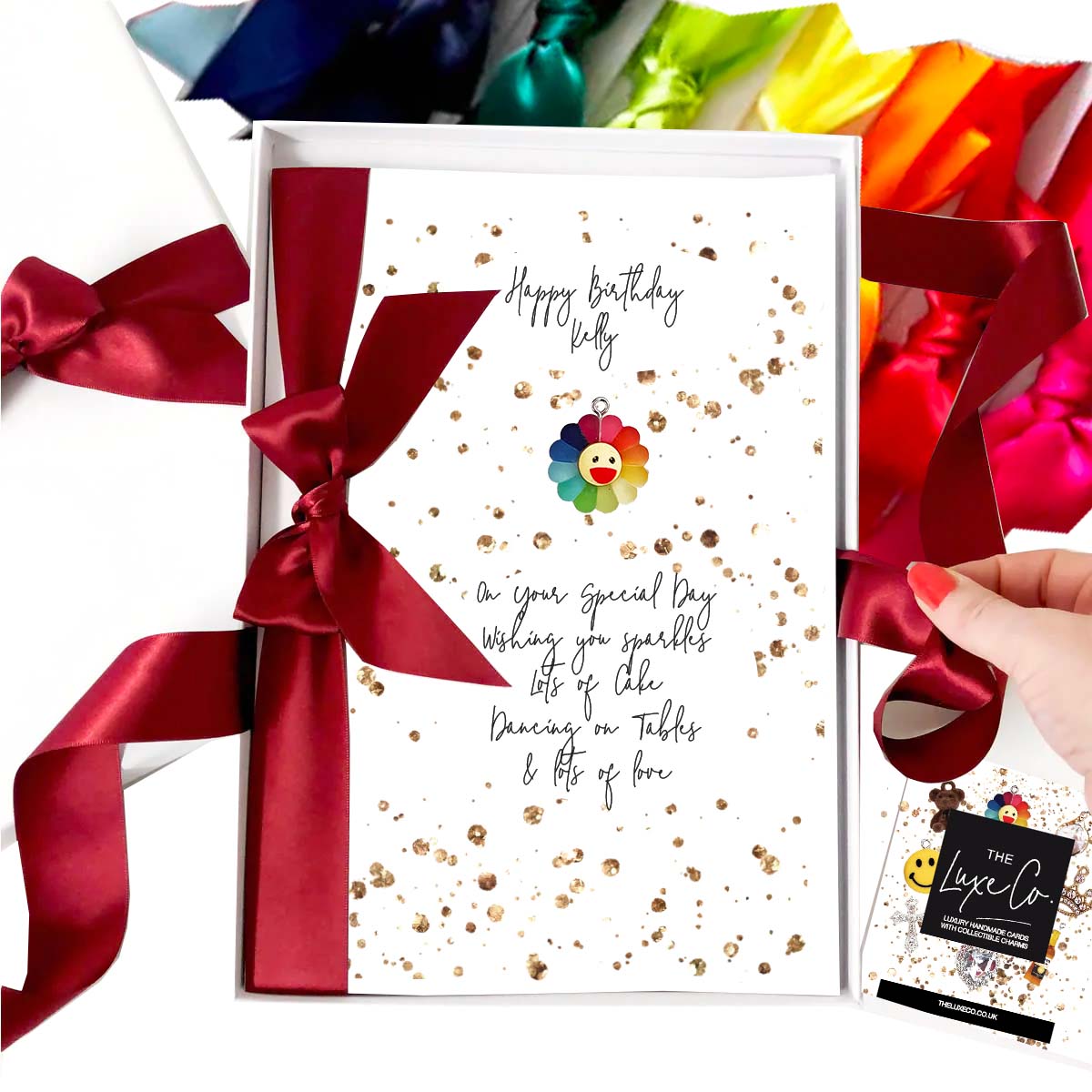 Personalised Children's Rainbow Charm Card