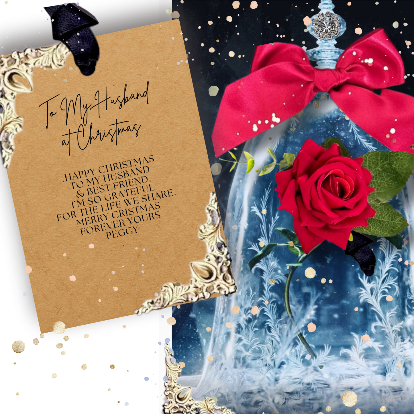 Romantic Fairytale Christmas Cards for him