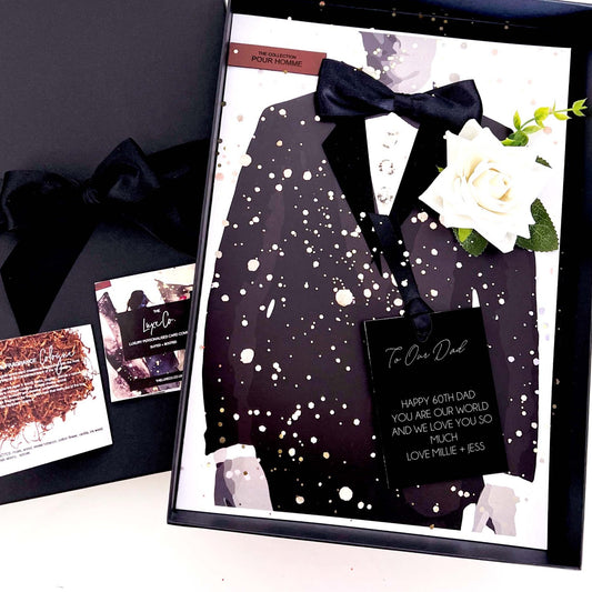 Handmade Personalised 60th Tux Birthday Card for Him