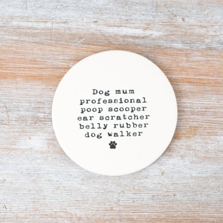Professional Dog Mum / Dog Dad Porcelain Engraved Coaster