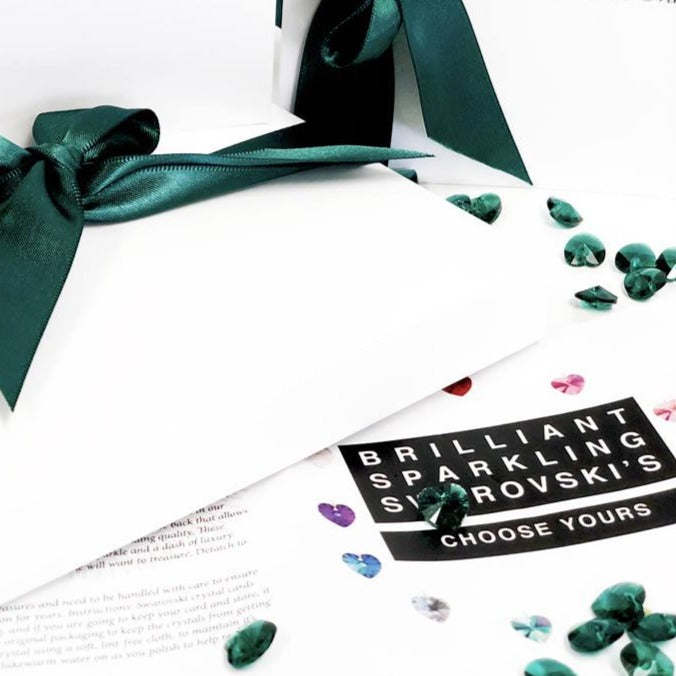 Emerald Birthstone Luxe Tassle Card in this Mays Birth Stone Crystal
