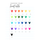Color swatch chart with heart shapes in various colors on a lined paper background for the Personalised Heart Husband Anniversary Mug