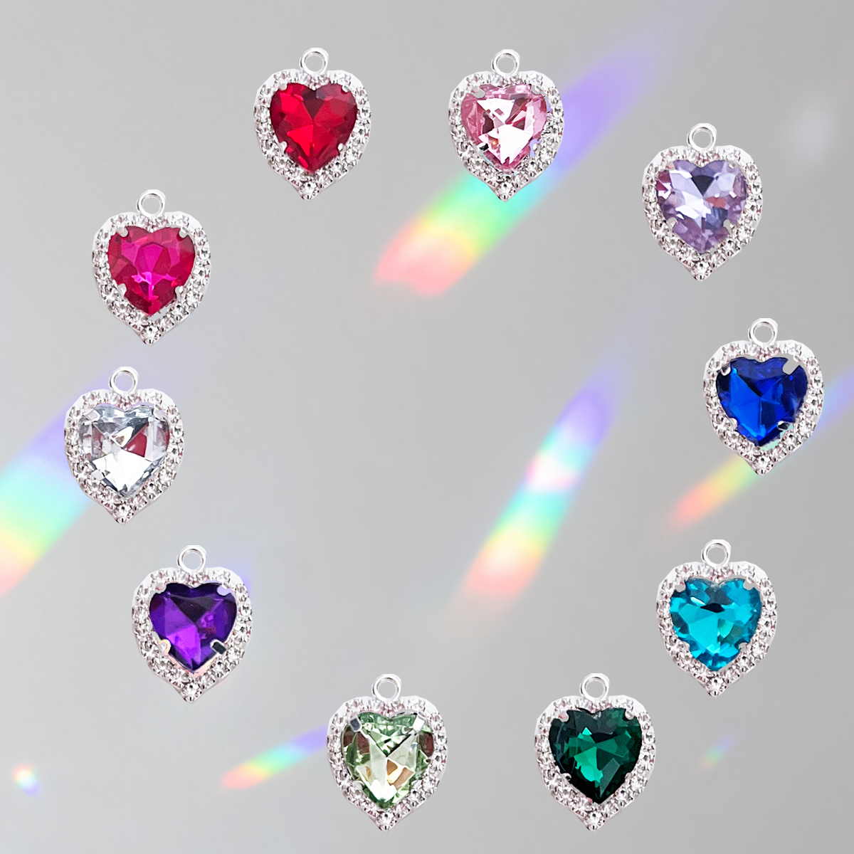 15th Anniversary | Crystal - Heart Card - choose your crystal colour