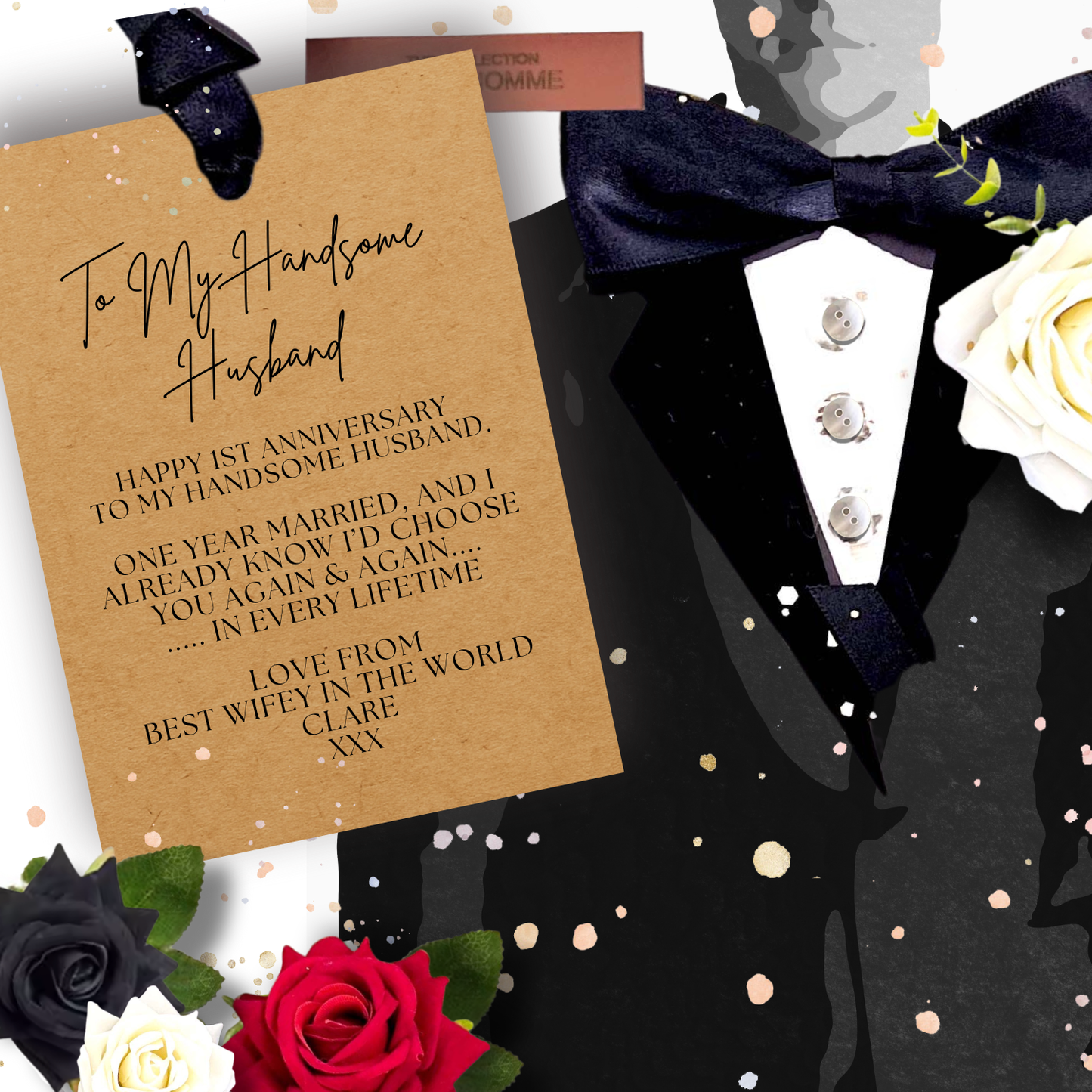 Personalised Tux Card for Husband
