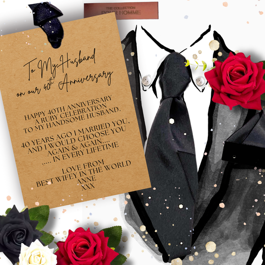 Husband on Ruby Anniversary Suited + Booted Card