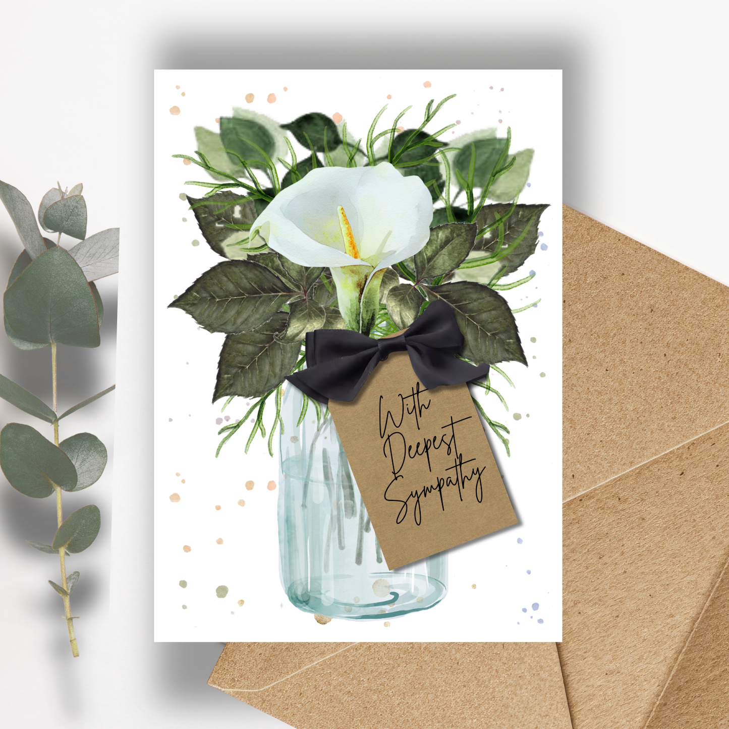 Bloomin Fabulous Lily Sympathy Scented A5 Card with envelope