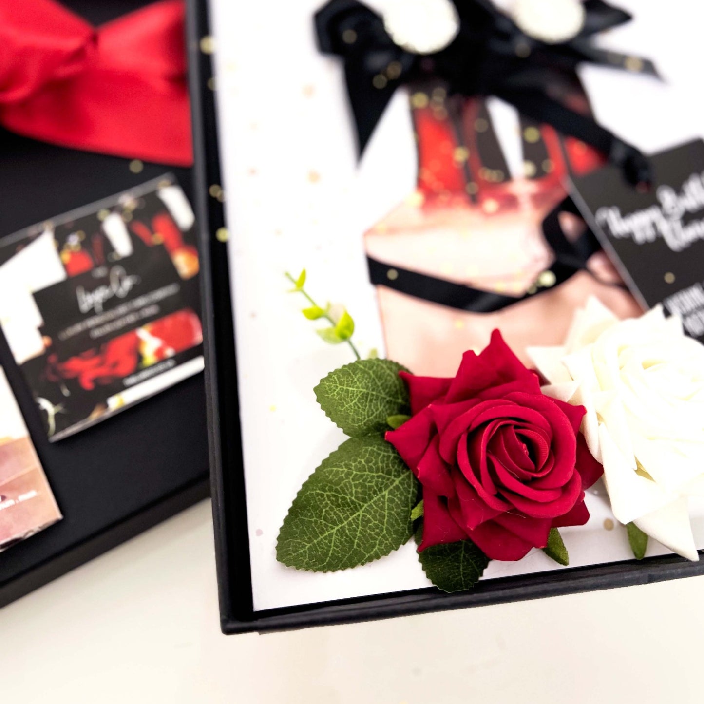For a personalised boxed louboutin valentines card with scented everlasting roses perfect the stylish woman