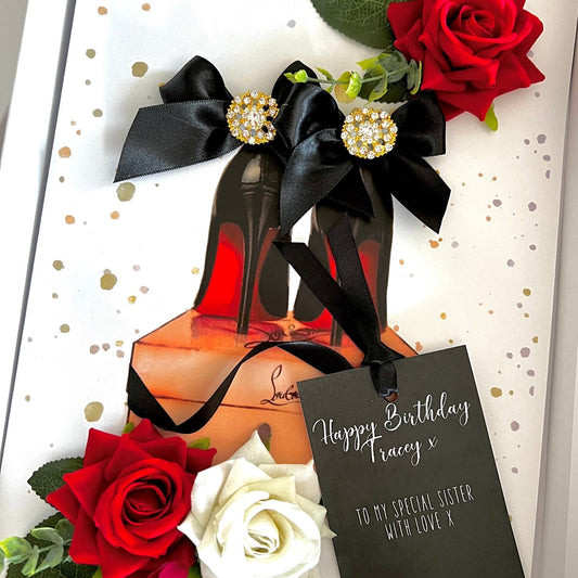 Stylish handmade 50th birthday cards for female - louboutin heel scented cards