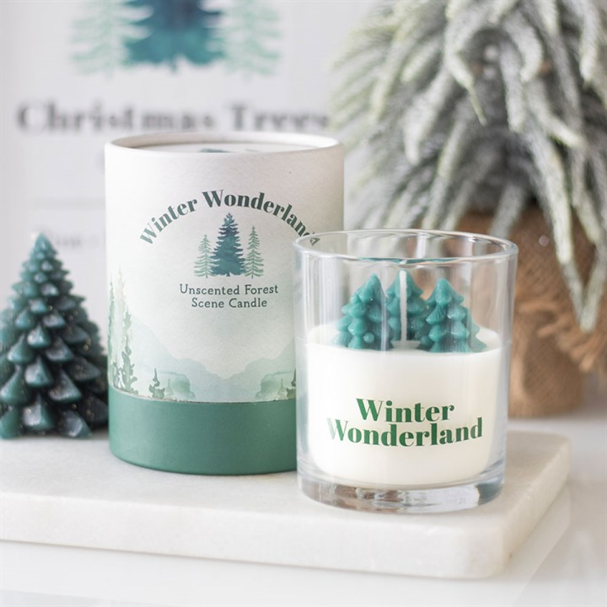 Winter Wonderland Christmas Tree Candle - Unscented