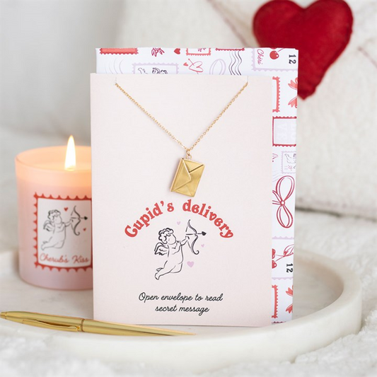 Secret Message Love Letter Locket Necklace on Greeting Card