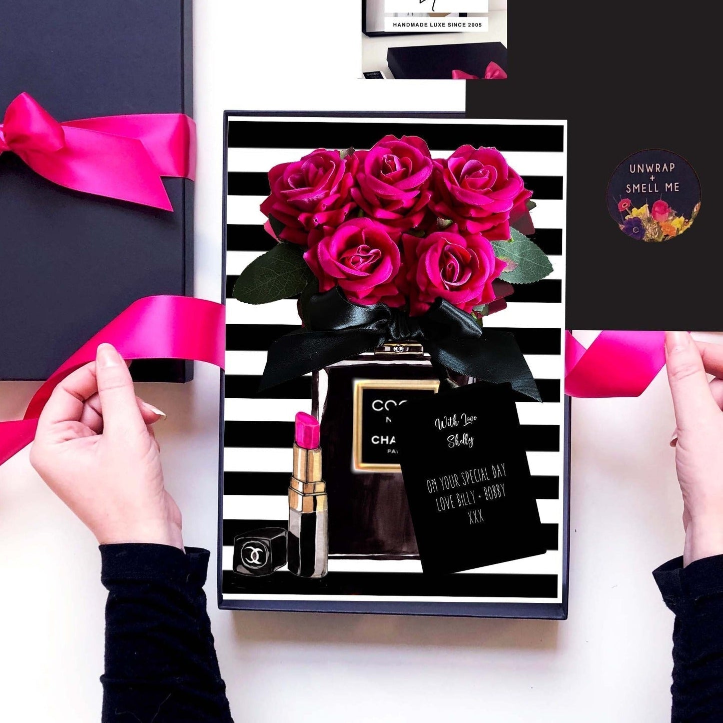 Made to Order wife birthday card pink and black