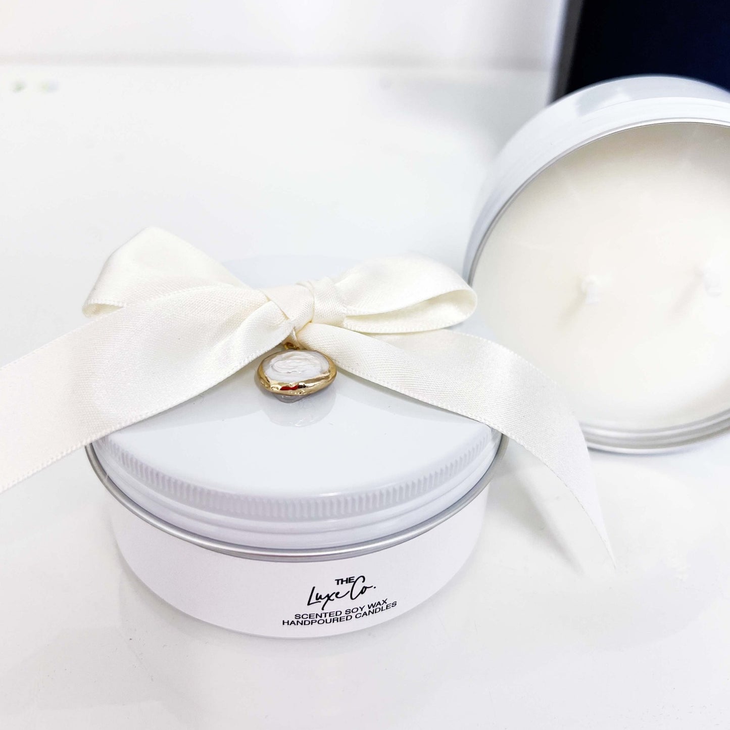 Natural pearl scented soy wax candle gift