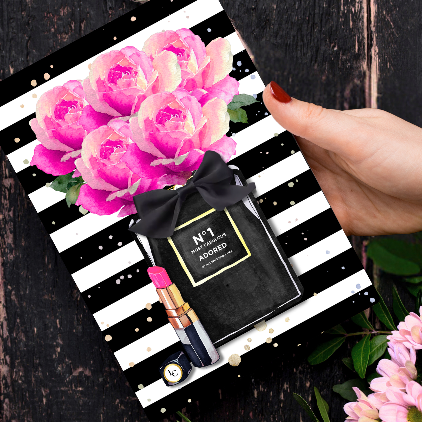 Scented A5 Card with envelope Panache Hot Pink