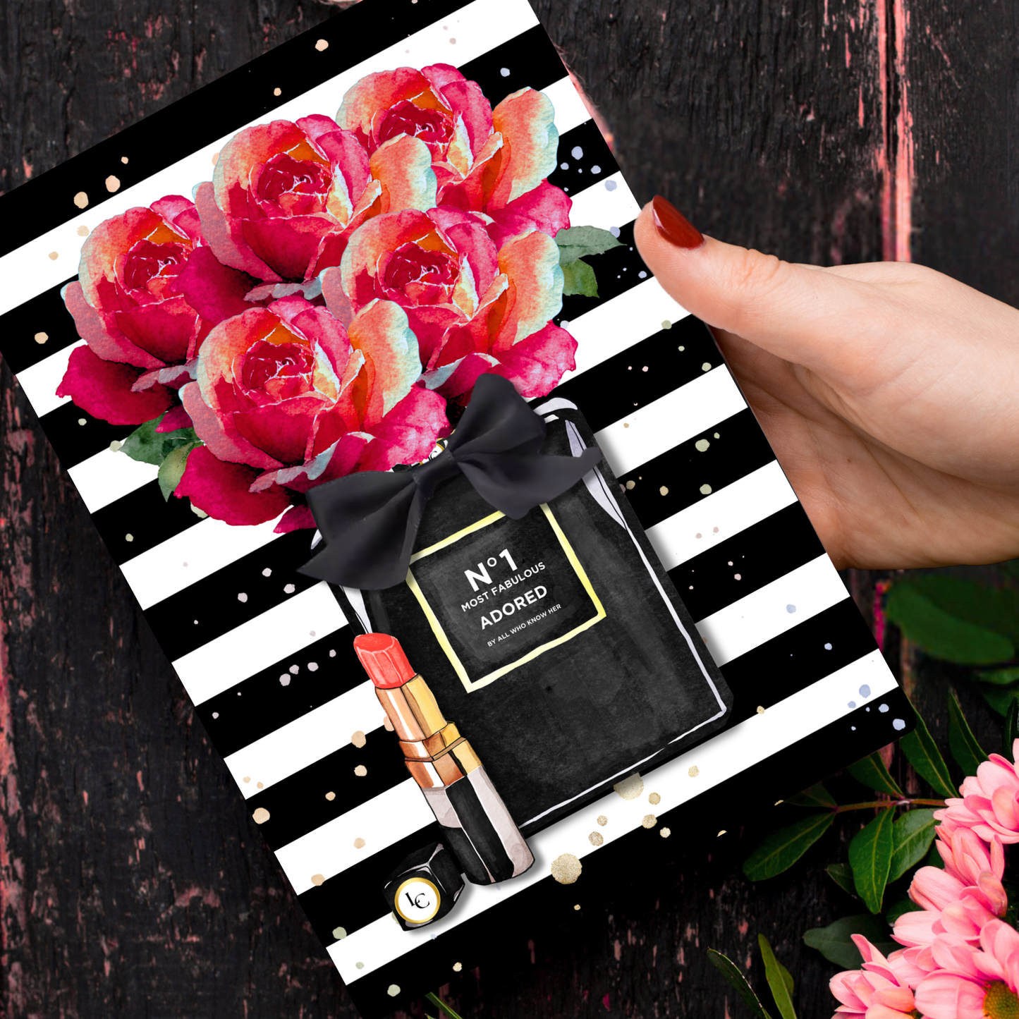 Scented A5 Card with envelope Panache Red Roses