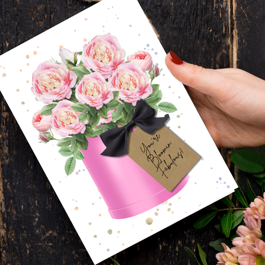 Peony Scented A5 Card with envelope