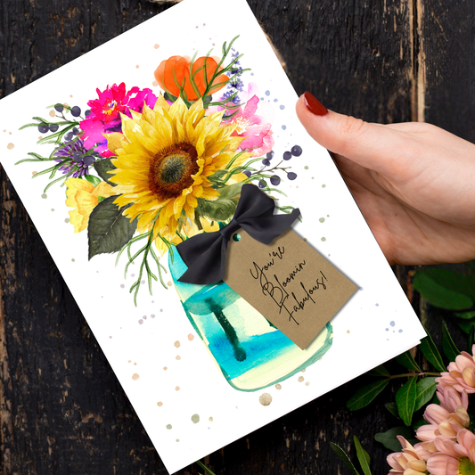 Sunflower Bloomin Fabulous Scented A5 Card with envelope
