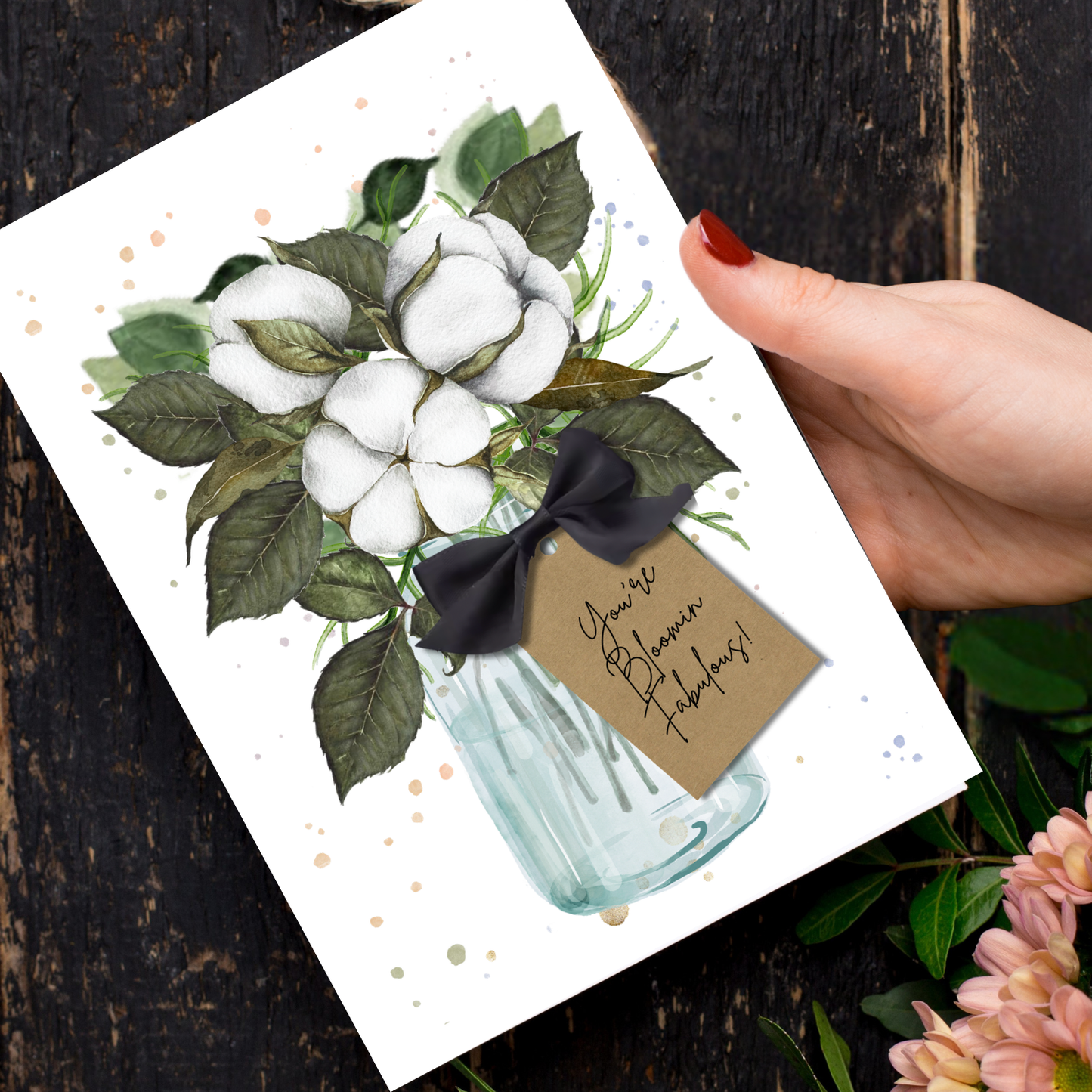 Bloomin Fabulous Cotton Scented A5 Card with envelope