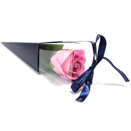 Single Pink Rose Soap in box