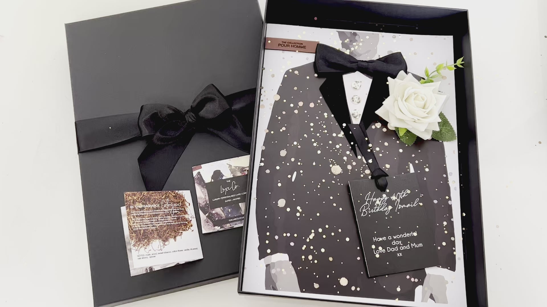 Pour Homme Tux Design - Luxury personalised card for him by The Luxe Co