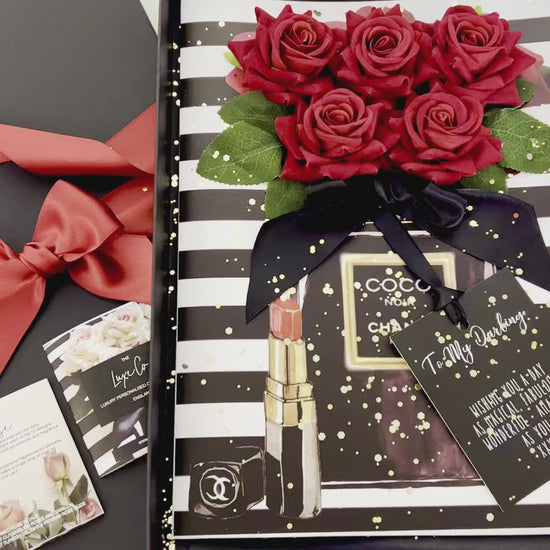 Video showcase showing the Panache Designer Scented 5 Forever Red Roses Design close up