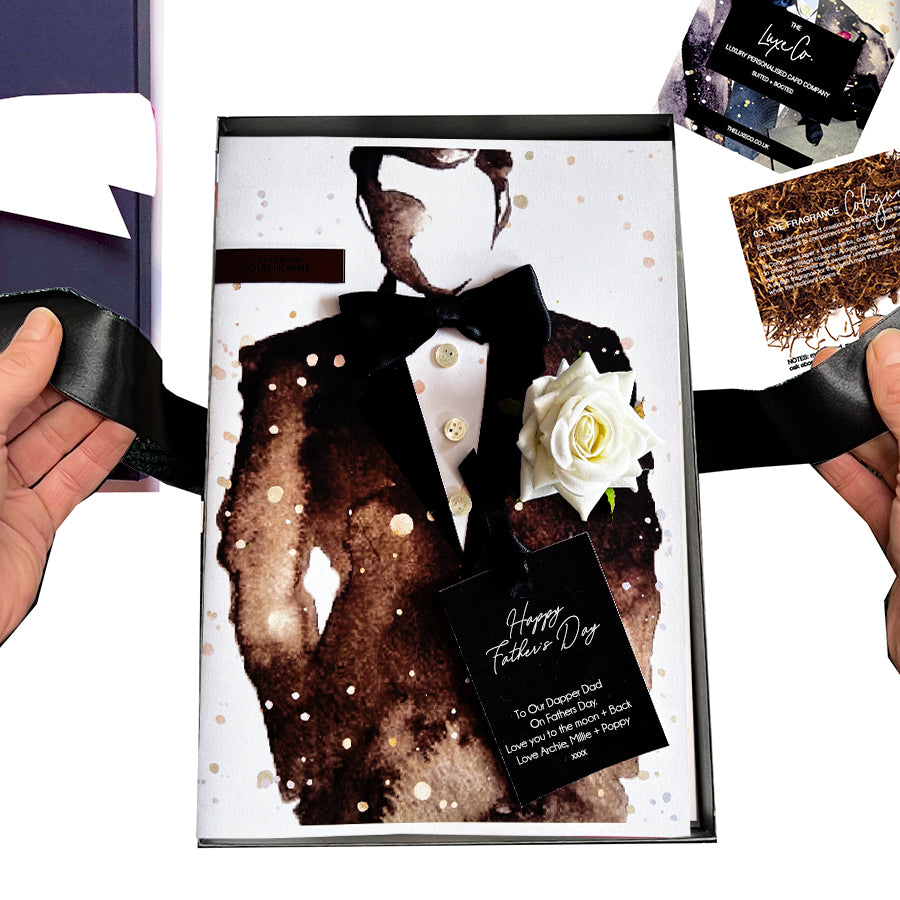 Luxury fathers day card scented with cologne aftershave 