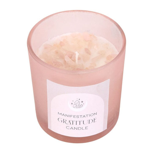 Gratitude Wild Rose Crystal Chip Candle