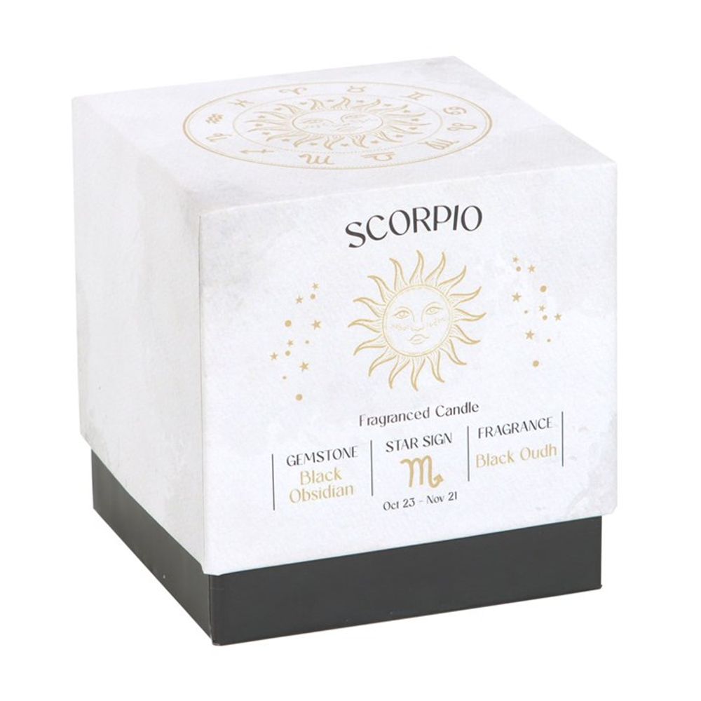 Scorpio Black Oudh Gemstone Zodiac Candle