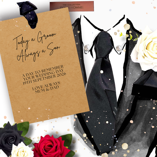 Today a Groom, Always a Son Personalised Suited & Booted Card