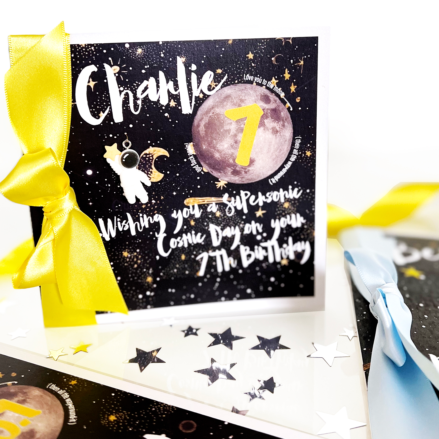 Personalised space birthday card - 7th birthday  | The Luxe Co