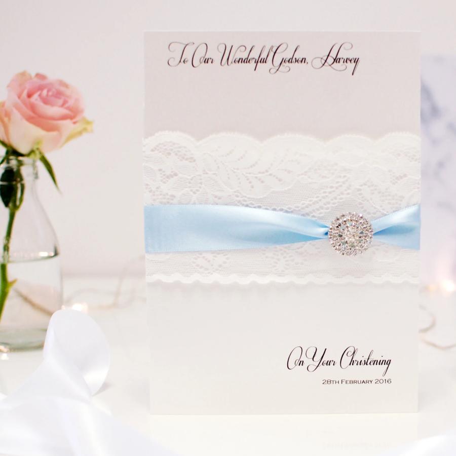 Lace and Crystal Confirmation Card