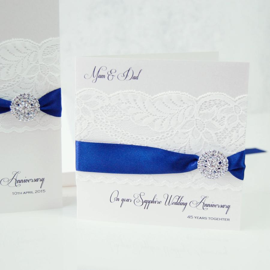 Personalised sapphire anniversary cards