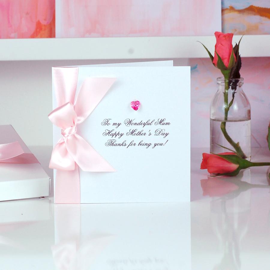 Personalised boxed mothers day card | pink mothers day card | The Luxe Co
