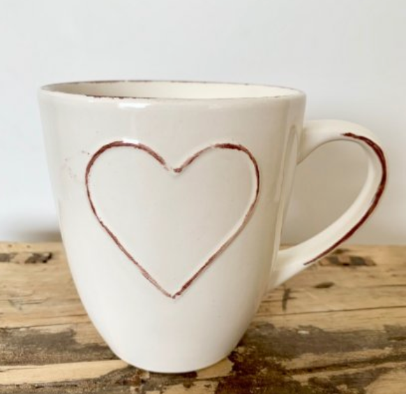 Stoneware Heart Mug